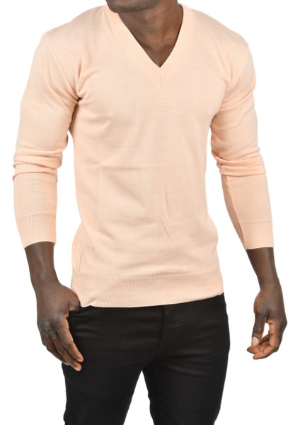 Slim Fit V Yaka Basic Triko Ince Kazak 2505494