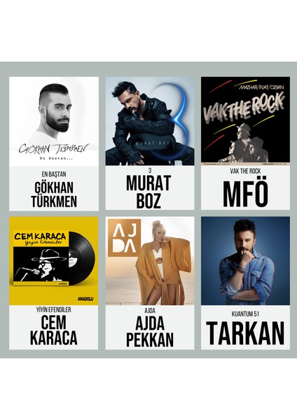 25'li Sanatçı Albüm Kapağı Müzik Kolaj Seti