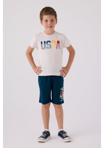 U.S. Polo Assn.. Erkek Çocuk Krem Bermuda Takım