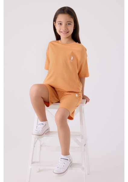 Kız Çocuk Kahverengi Bermuda Takım modelleri