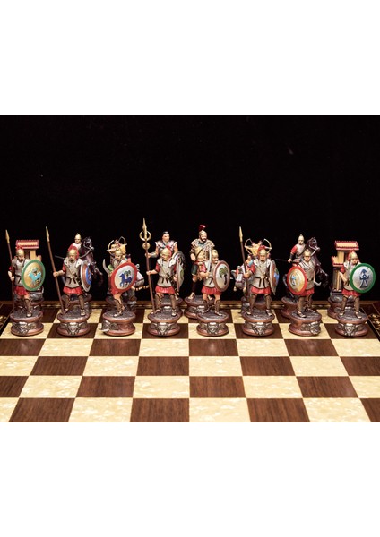 Kartaca - Roma Temalı Satranç Takımı (Şah 12 cm)