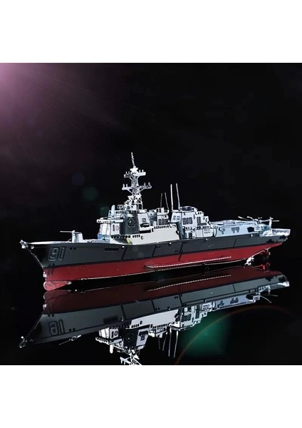 Burke Sınıfı Destroyer, Metal Dıy Montajlı Model, Üç Boyutlu Bulmaca, El Yapımı El Sanatları Dekorasyonu