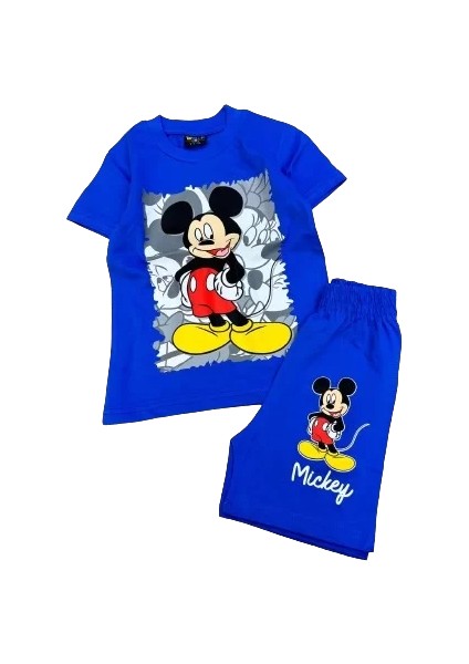 Yazlık Mickey Mouse Baskılı Şortlu Çocuk Takım