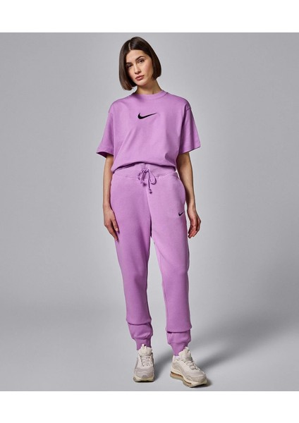 Sportswear Phoenix Fleece Yüksek Belli Polar Kadın Mor Eşofman Altı FD0893