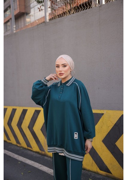 Kadın Eşofman Takımı Ikili Takımı Oversize Polo Yaka 476 fiyatları