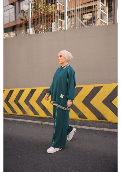 Kadın Eşofman Takımı Ikili Takımı Oversize Polo Yaka 476 modelleri