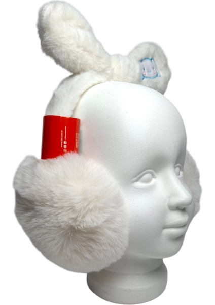 Spteks Kitti Kız Çocuk Krem Renk Maskotlu Kışlık Peluş Kulaklık