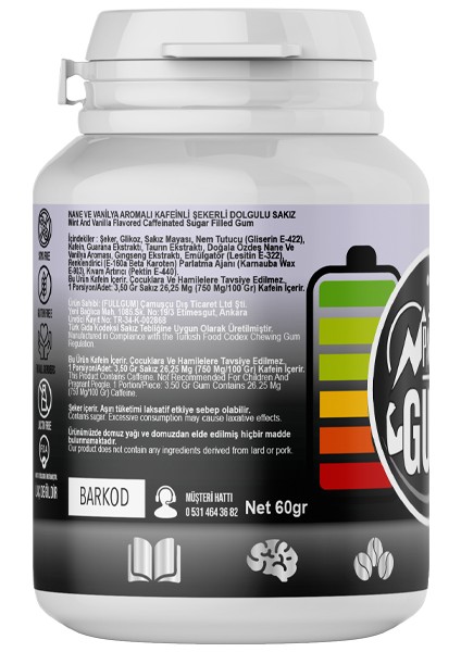 Power - Guarana, Ginseng, Caffeine, Taurin Ekstraktlı Dolgulu Sakız fırsatları