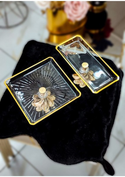 Seçkinev Madlen 2 Parça Gold Detaylı Sunum Tabağı fiyatları