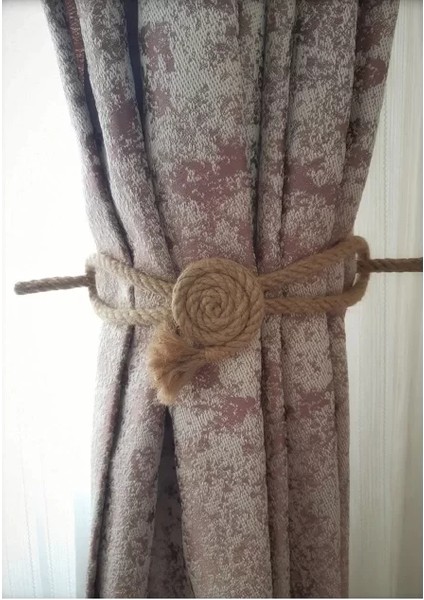 Fon Perde Aksesuarı Braçol Tül Perde Tutacağı Perde Süsü Spiral Jüt Halat Estetiği