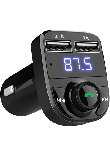 Araç Bluetooth Fm Transmitter Cihazı Araba Mp3 Çalar Oto Çakmaklık Şarj Aleti Müzik Kiti