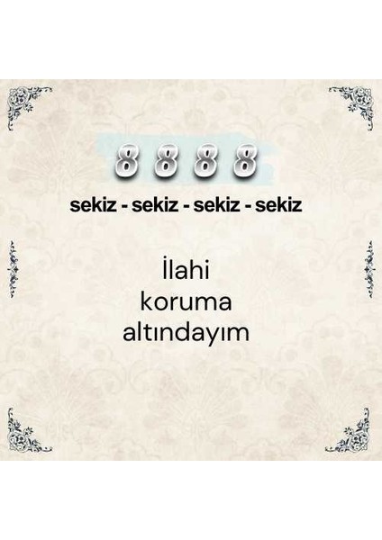 8888 Ilahi Koruma Sayı Sekans Anahtarlık M2 fiyatları