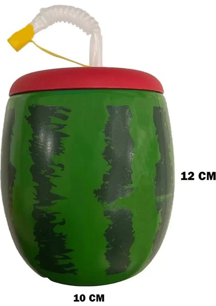 Karpuz Tasarımlı Pipetli Suluk 900 ml