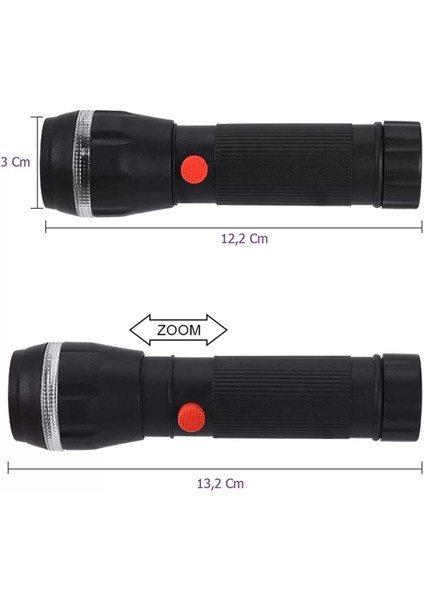 PS-7083 Plastik Zoomlu Pilli El Feneri