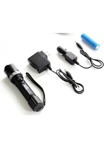 Polis El Feneri: Zoomlu + Sellektörlü + Şarjlı El Feneri (500 Metre)