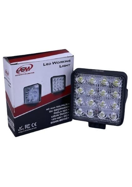 ÇALIŞMA LAMBASI 16 LED KARE 48W