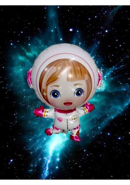 Astronot Kız Tasarımlı Folyo Balon - Doğum Günü Parti ve Eğlenceli Etkinlikler Için