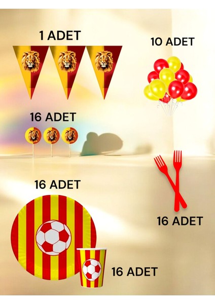 16 Kişilik Kırmızı Sarı Temalı M Paket - Doğum Günü Parti ve Eğlenceli Etkinlikler fiyatları