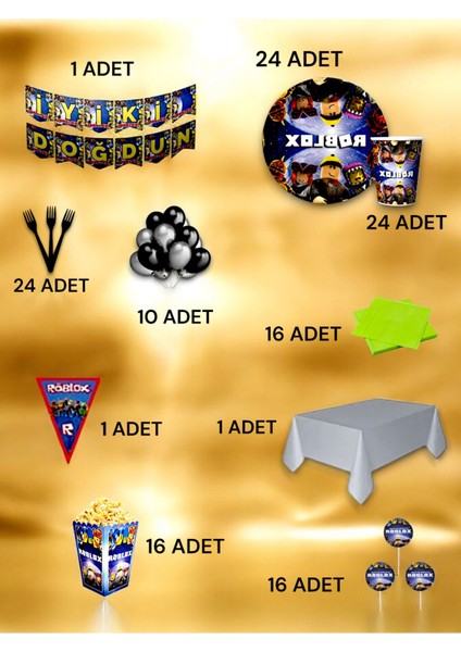24 Kişilik Roblox Temalı Ultra Lüx Set - Doğum Günü Parti ve Eğlenceli Etkinlikler fiyatları