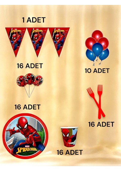 16 Kişilik Spiderman Temalı M Paket - Doğum Günü Parti ve Eğlenceli Etkinlikler fiyatları