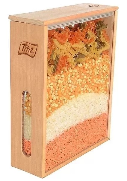 Ahşap Saklama Kabı Woodbox Bakliyat Organizer 1.7 Lt