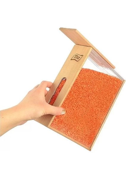 Ahşap Saklama Kabı Woodbox Bakliyat Organizer 1.7 Lt modelleri