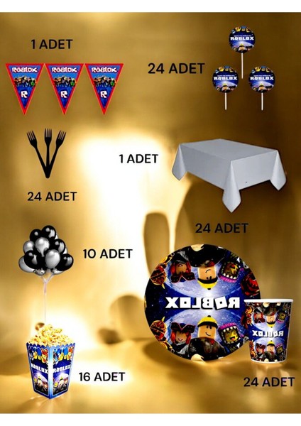 24 Kişilik Roblox Temalı Lüx Set - Doğum Günü Parti ve Eğlenceli Etkinlikler fiyatları