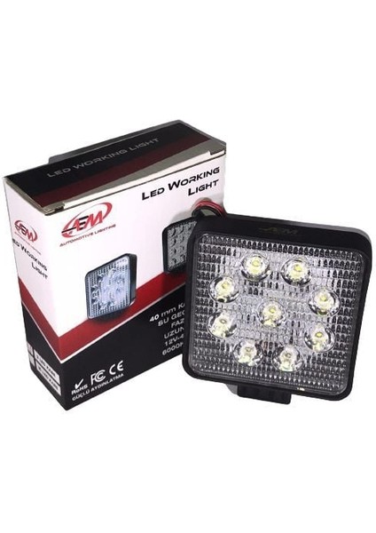 ÇALIŞMA LAMBASI 9 LED 27W KARE
