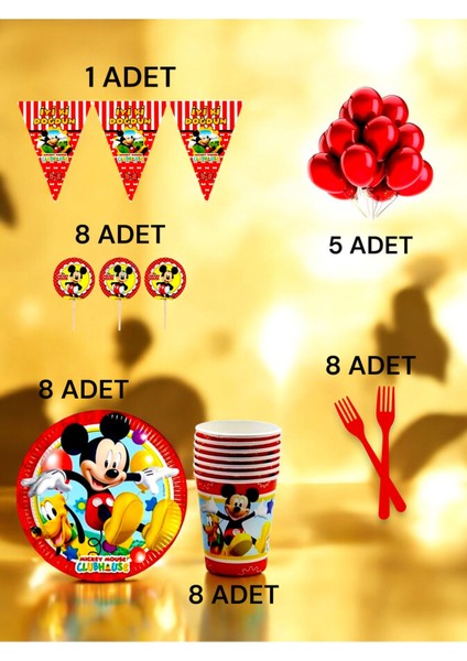 8 Kişilik Mickey Mouse Temalı M Paket - Doğum Günü Parti ve Eğlenceli Etkinlikler fiyatları
