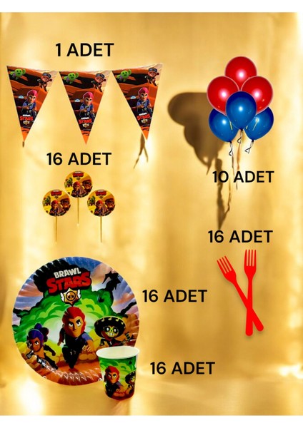 16 Kişilik Brawlstars Temalı M Paket - Doğum Günü Parti ve Eğlenceli Etkinlikler fiyatları