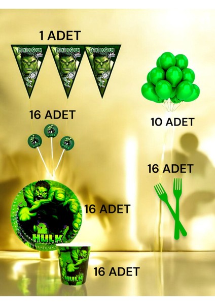 16 Kişilik Hulk Temalı M Paket - Doğum Günü Parti ve Eğlenceli Etkinlikler fiyatları