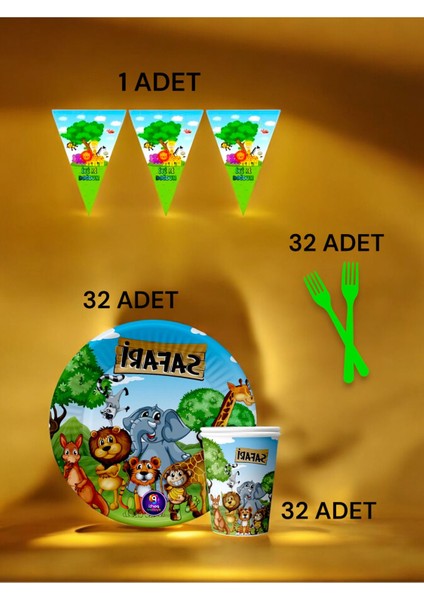 32 Kişilik Safari Temalı S Paket - Doğum Günü Parti ve Eğlenceli Etkinlikler fiyatları