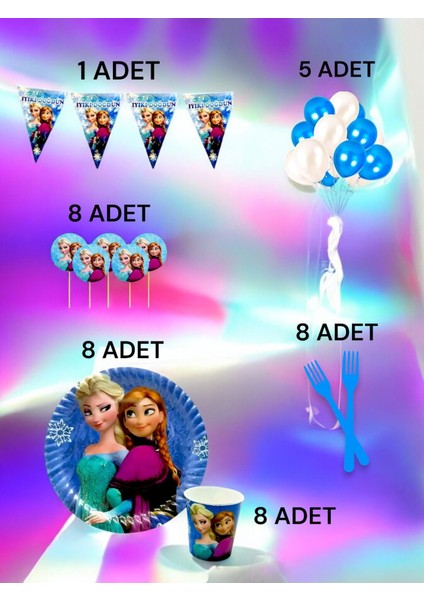 8 Kişilik Frozen Temalı M Paket - Doğum Günü Parti ve Eğlenceli Etkinlikler