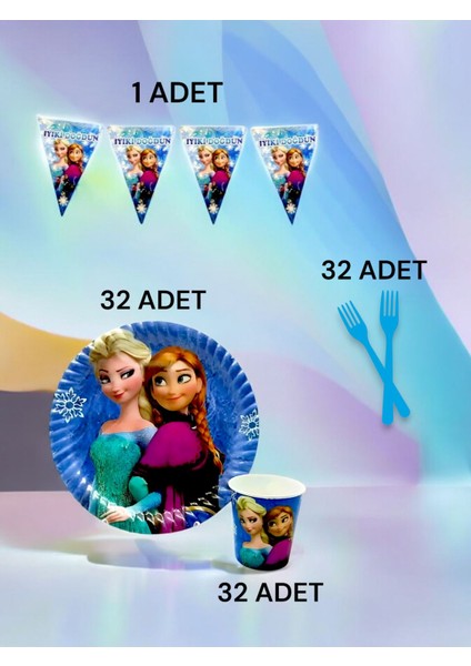 32 Kişilik Frozen Temalı S Paket - Doğum Günü Parti ve Eğlenceli Etkinlikler