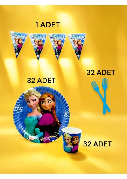 32 Kişilik Frozen Temalı S Paket - Doğum Günü Parti ve Eğlenceli Etkinlikler fiyatları