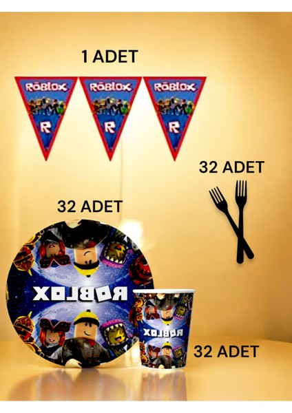 32 Kişilik Roblox Temalı S Paket - Doğum Günü Parti ve Eğlenceli Etkinlikler fiyatları