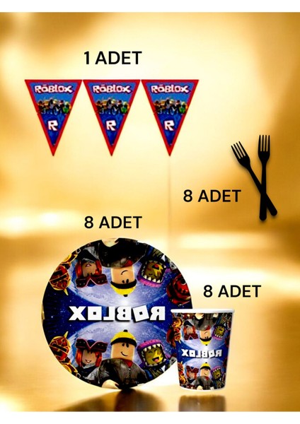 8 Kişilik Roblox Temalı S Paket - Doğum Günü Parti ve Eğlenceli Etkinlikler fiyatları