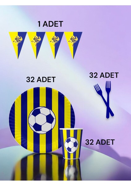 32 Kişilik Lacivert Sarı Taraftar S Paket - Doğum Günü Parti ve Eğlenceli Etkinlikler