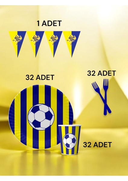 32 Kişilik Lacivert Sarı Taraftar S Paket - Doğum Günü Parti ve Eğlenceli Etkinlikler fiyatları