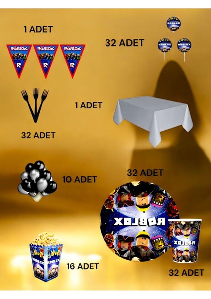 32 Kişilik Roblox Temalı Lüx Set - Doğum Günü Parti ve Eğlenceli Etkinlikler fiyatları
