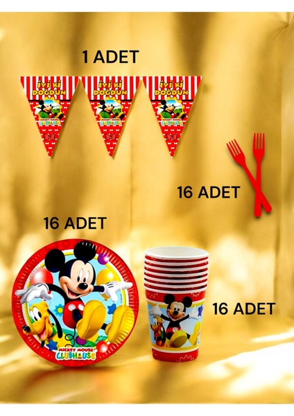 16 Kişilik Mickey Mouse Temalı S Paket - Doğum Günü Parti ve Eğlenceli Etkinlikler fiyatları