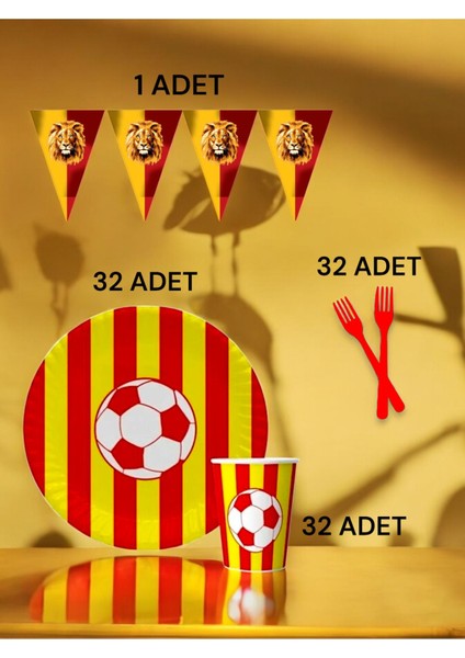 32 Kişilik Kırmızı Sarı Taraftar S Paket - Doğum Günü Parti ve Eğlenceli Etkinlikler fiyatları