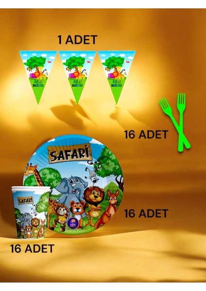 16 Kişilik Safari Temalı S Paket - Doğum Günü Parti ve Eğlenceli Etkinlikler fiyatları