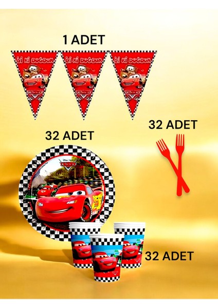 32 Kişilik Cars Temalı S Paket - Doğum Günü Parti ve Eğlenceli Etkinlikler fiyatları