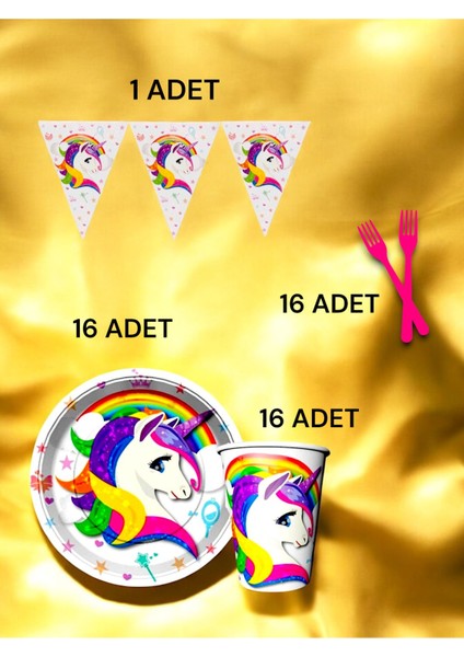 16 Kişilik Unicorn Temalı S Paket - Doğum Günü Parti ve Eğlenceli Etkinlikler fiyatları