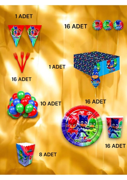 16 Kişilik Pijamask Temalı Lüx Set - Doğum Günü Parti ve Eğlenceli Etkinlikler fiyatları