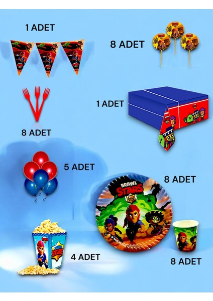 8 Kişilik Brawlstars Temalı Lüx Set - Doğum Günü Parti ve Eğlenceli Etkinlikler fiyatları