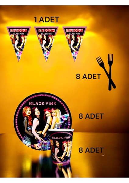 8 Kişilik Black Pink Temalı S Paket - Doğum Günü Parti ve Eğlenceli Etkinlikler fiyatları