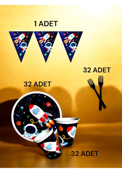 32 Kişilik Uzay Temalı S Paket - Doğum Günü Parti ve Eğlenceli Etkinlikler fiyatları