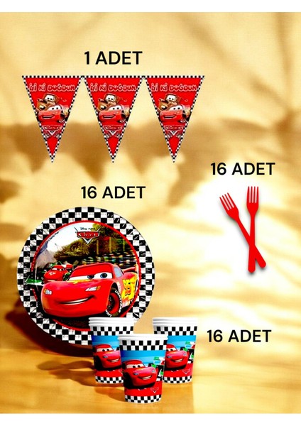 16 Kişilik Cars Temalı S Paket - Doğum Günü Parti ve Eğlenceli Etkinlikler fiyatları